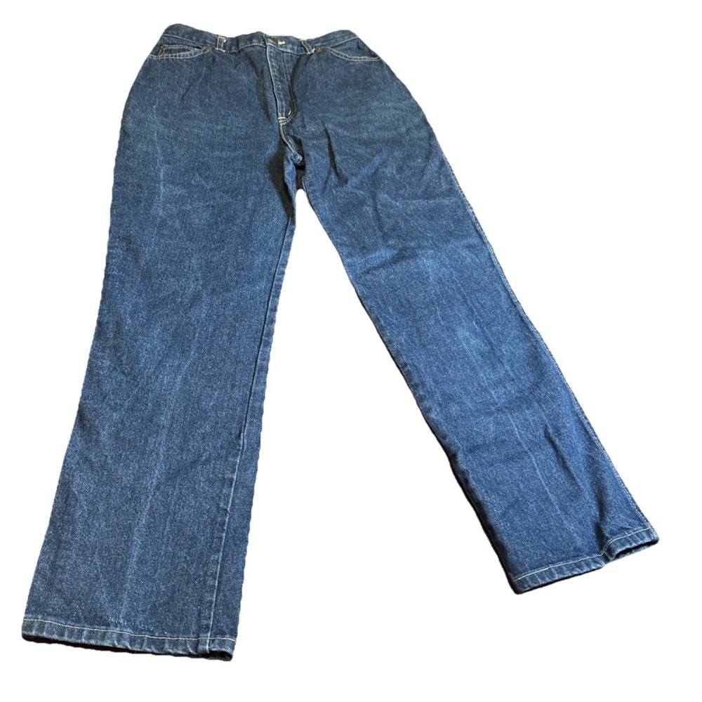 Vintage Chic Jeans Made In USA 28x31 High Rise Dark Wash Straight Leg 80s Denim‎